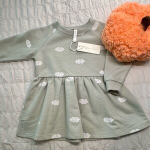 Rylee+Cru Green Dress with White Cloud Pattern!! Perfect 🎃 🍁